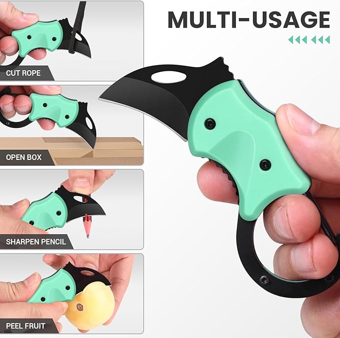 Small Pocket Knife for Men, Cool Folding Knife Box Cutter with 1.34 inch Sharp Blade, EDC Knives Tool for Everyday Carry, Great Gift for Men (Light Blue)