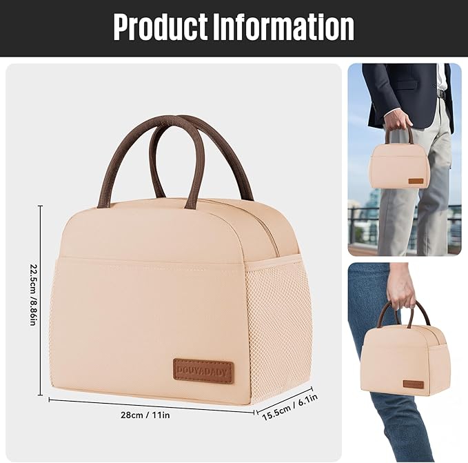 douyadady Lunch Bag Women/Men Lunch Box Women/Men (beige)