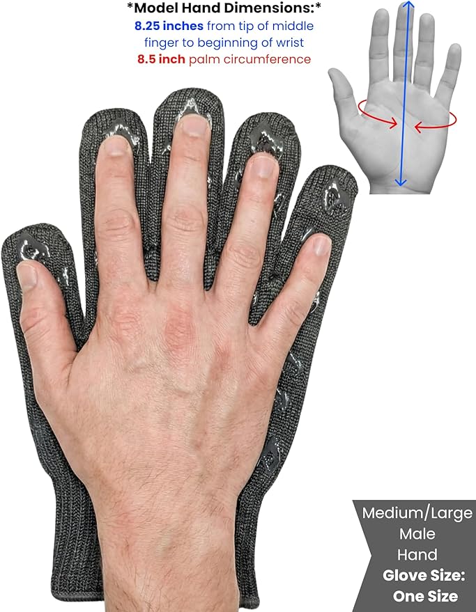 Oven Gloves with Fingers - 932°F Extreme Heat Proof and Cut Resistant Mitts for Kitchen, BBQ, Grill, Baking, Fire Pit - EN407 Certified with Non-Slip Silicone Grip and Cotton Lined for Comfort