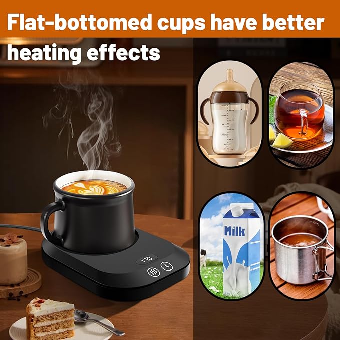 Mug Warmer, Coffee Warmer for Desk Auto Shut Off, Coffee Mug Warmer with 3 Temperature Settings, Coffee Warmer with Anti-Scalding Silicone, Mug Warmer for Desk with Digital Display, Coffee Gifts