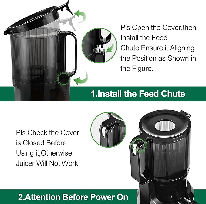 Juicer Machines,Fretta Cold Press Juicer Machines with American-Sourced PCTG Material,Fit Whole Fruits & Vegetables,Easy to Clean,Truly BPA-Free,Classic Black