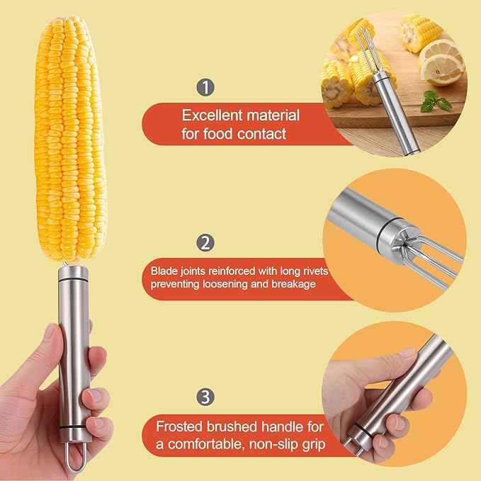 (3Pcs) Corn Cob Peeler, Corn Stripper, Corn Holder, Corn Peeler for Corn on the Cob, Corn Cob Stripper Tool, Efficient Design Perfect for Dining Enthusiasts