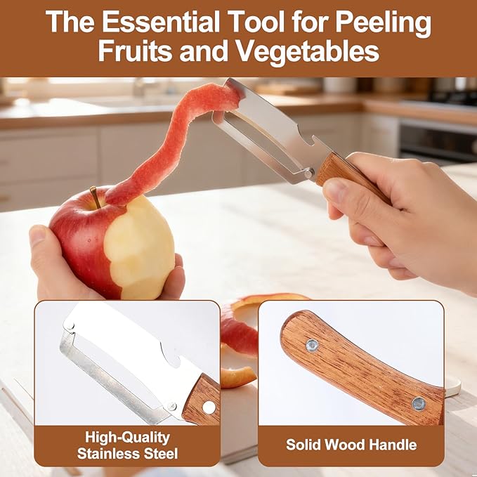Multi-Functional Kitchen Vegetable Peeler: Ergonomic Handle, with Bottle Opener, stainless steel pota to peelers,papaya shredder,kiwi peeler,Suitable for Fruits, Sugar Cane, Pumpkin(1Pcs)