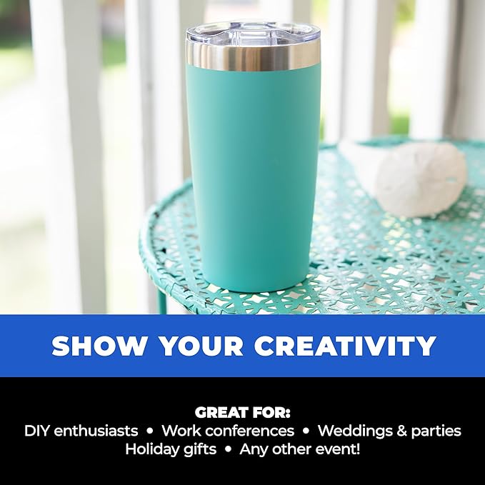 12 Ct of 20 Oz Two-Tone Himalayan Stainless Steel Tumbler with Lid – White – Customizable Insulated Cups for Water, Coffee, Hot & Iced Drinks – Great for DIY, Events, Work