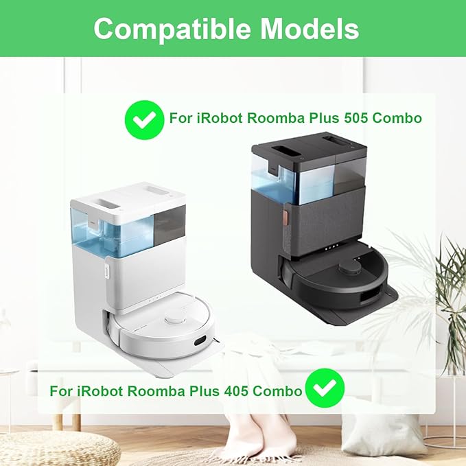 17 PCS Replacement Parts iRobot Roomba Plus 405 Combo/ 505 Combo Robot Vacuum Cleaner, Accessories Kit with 1 Main Brush, 4 Side Brushes, 4 HEPA Filters, 4 Mop Pads, 4 Dust Bags