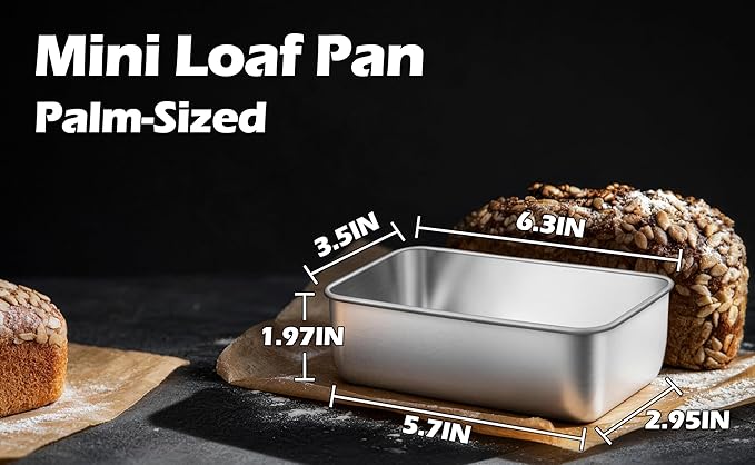 Leonyo Stainless Steel Mini Loaf Pans for Baking, 18 Pack 6.3x3.5IN Small Bread Loaf Pans for Meatloaf, Metal Mini Loaf Tins for Banana Bread Baking Homemade Brownies Smaller Loaves, Dishwasher Safe