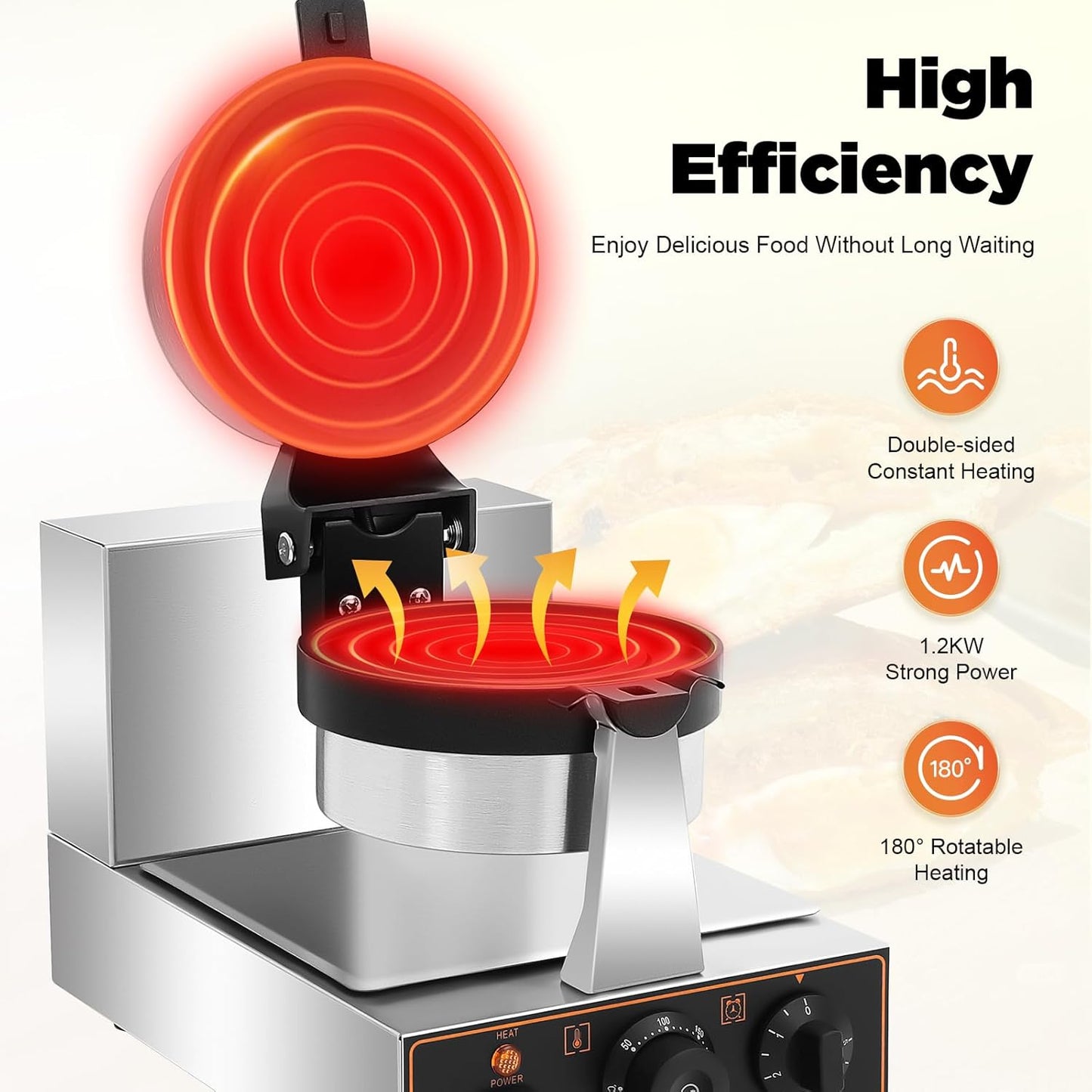 Sealed Burger Machine, 1200W Commercial Electric Burger Maker Machine, Stainless Steel Non-stick Waffle Press Machine with Time & Temperature Control for Home Kitchens Bakeries
