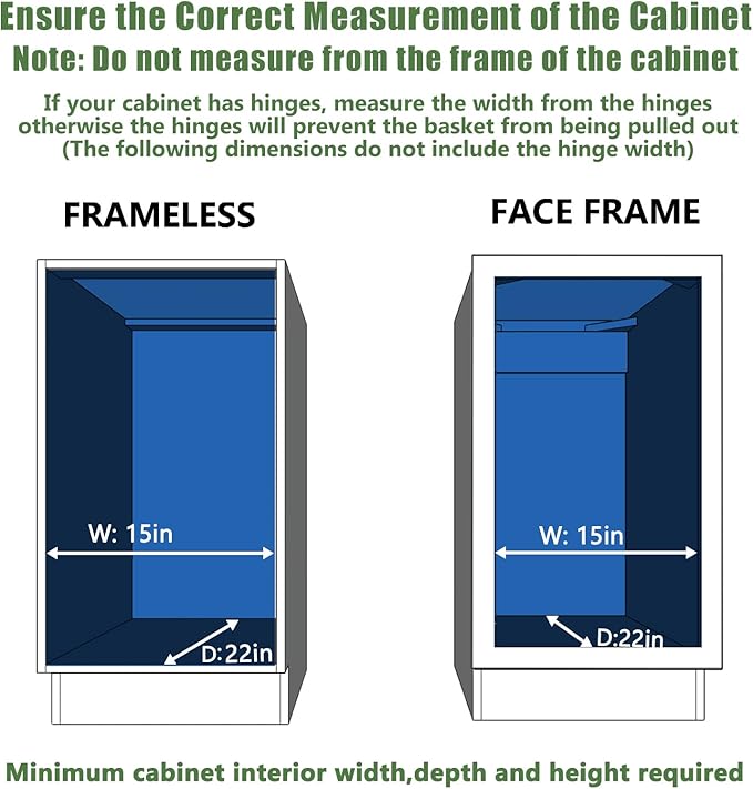 LOVMOR Pull Out Cabinet Organizer 14½" W x 21½" D, Kitchen Cabinet Pull Out Shelves Slide Out Storage