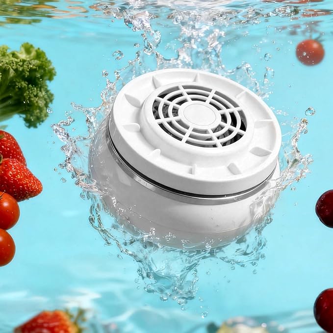 Fruit and Vegetable Washing Machine, Upgrade Wireless Fruit Cleaner Device, Titanium Electrolysis Fruit and Veggie Cleaning Machine, Waterproof Food Purifier for Fruits, Vegetables, Meat and Tableware