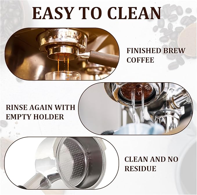 Gevi 51mm Bottomless Portafilter - 3 Ears Cafe Barista Fits Yabano, Includes Portafilter Filter Basket