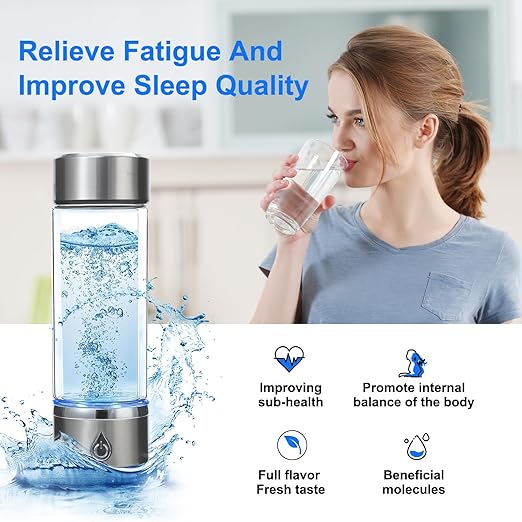 Hydrogen Water Bottle, Health Cup Glass Water Bottles with Alkaline Energy,Hydrogen Water Generator, Hydrogen Rich Water Glass Health Cup