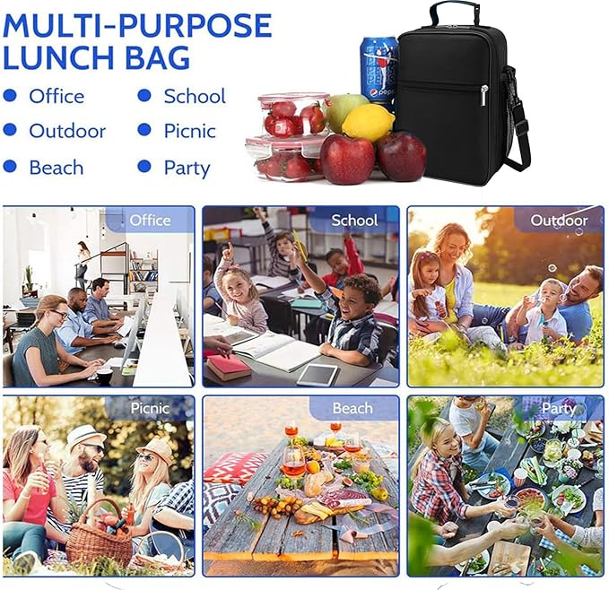 ZM-YOUTOO Lunch Box for Men - Reusable Lunch Bag Men Adult Women- Insulated Small LunchBox