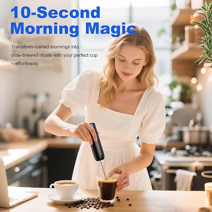 Electric Hand Mixer with MixgoII, Handheld Mixer Electric Whisk, Rechargeable Cordless Handheld Mixer & Milk Frother, Small Food Chopper for Dicing, Mincing, and Puree, 4-Speed, 10Oz