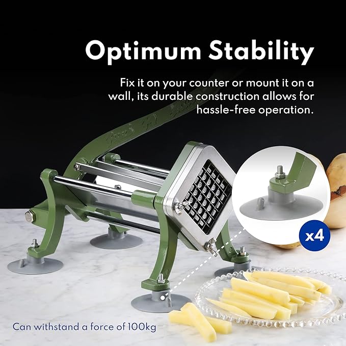New Star Food Service 42313 Commercial Restaurant French Fry Cutter with Suction Feet, 1/2-Inch