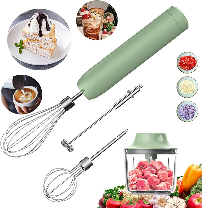 Handheld Frother,Coffee Stirrers Electric,Drink Frother Rechargeable Milk Frother, Handheld Milk Frother,Drink Mixer,Hand Mixer,Food Processor and Small Whisk,4-Speed,10Oz