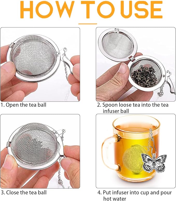 TeaSanavie 2 Pack Halloween Themed Tea Infuser - Gothic Loose Leaf Tea Steeper with Black Raven & Skull Butterfly Charm, 304 Stainless Steel, Perfect Spooky Tea Gift