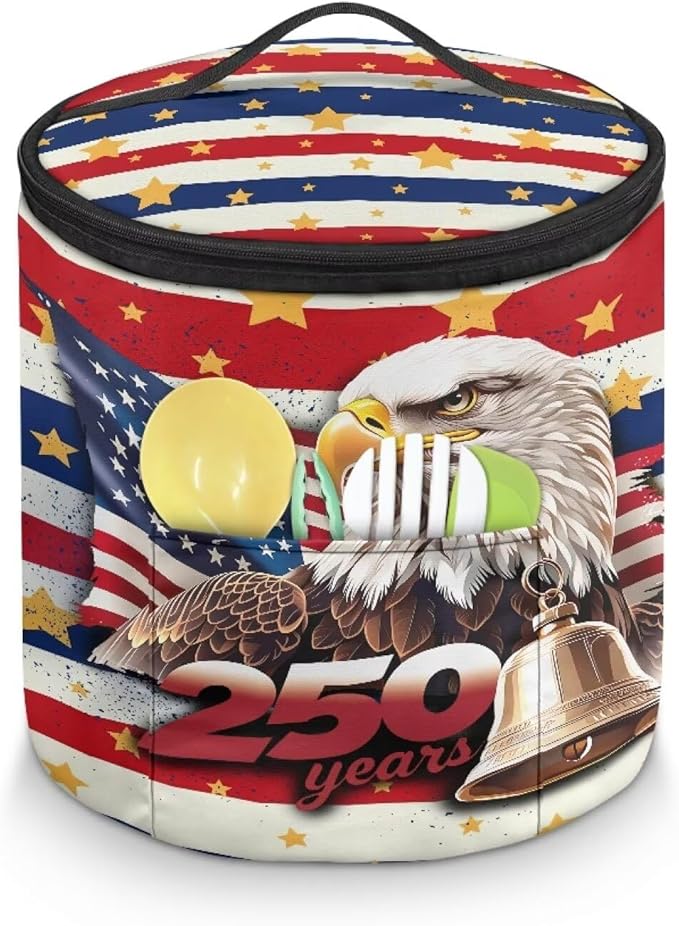 Stars and Stripes Electric Pressure Cooker for America250 Semiquincentennia Bald Eagle Insulation Handbag Keep Appliance Clean Electric Pressure Cooker Bag with Accessories Pockets