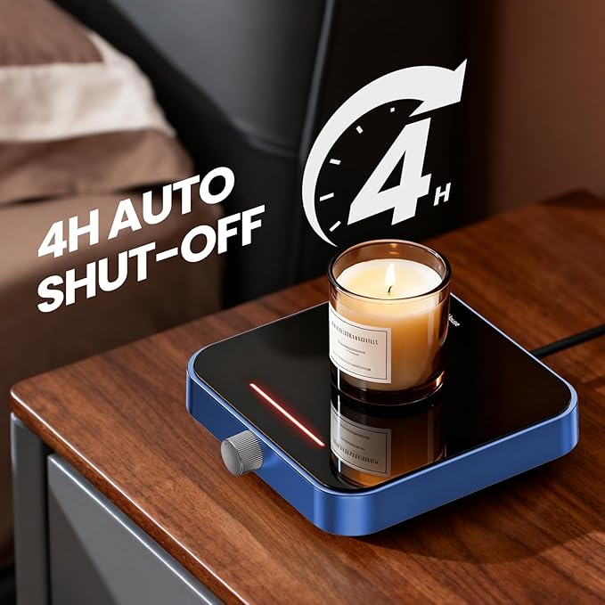 Maestri House Mug Warmer, Electric Coffee Cup Warmer for Desk with 3-Temp Settings,Auto Shut Off, Constant Temperature Heating for Beverage, Milk, Tea and Hot Chocolate at Home & Office (Blue)