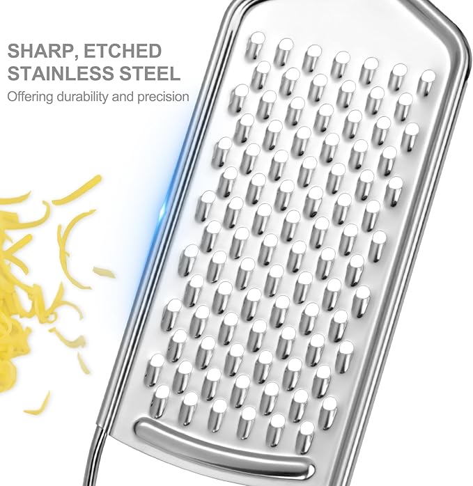 Cheese Grater, Sopito 3 Packs Stainless Steel Lemon Zester Grater with Silicone Handle for Cheese, Chocolate, Spices, and More