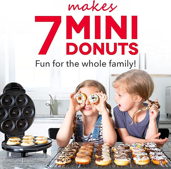 Mini Donut Maker,Electric Mini Doughnut Maker Machine, Makes 7 Mini Donutss, Non-Stick Mini Donut Machine, Easy Clean Doughnuts Maker Kit red (Green)