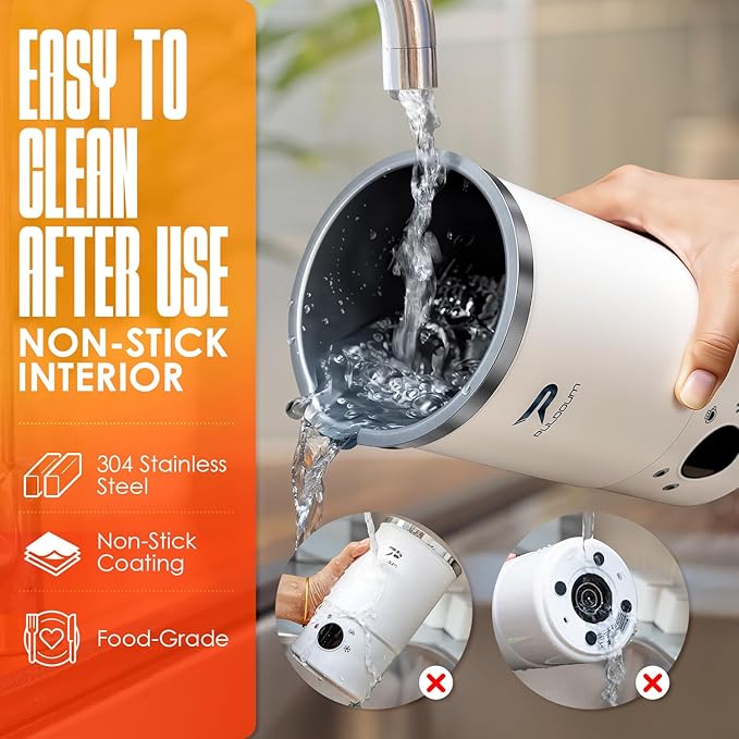 Electric Milk Frother and Steamer - 4-in-1 Automatic Coffee Steamer Frother with 10.5OZ (300ML) Capacity, Warm and Cold Foam Maker for Coffee, Latte, Cappuccino, Macchiato, and Hot Chocolate (White)