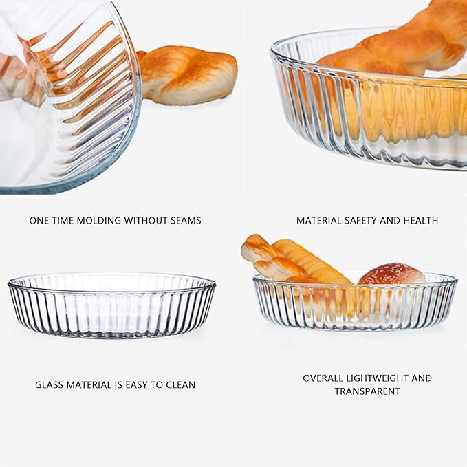 10 Inch Glass Deep Pie Dish for Baking Glass Baking Dish Clear and Durable Oven Baking Pie Pan Quiche Baking Dish Deep