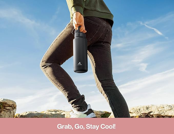 POWCAN 32 oz Insulated Water Bottle with 2-in-1 Straw and Spout Lid, Keep Cold 24H, Leak-Proof, BPA-Free, Double Wall Stainless Steel Water Bottle for Sports, Gym, Travel and School (Ombra Butterfly)