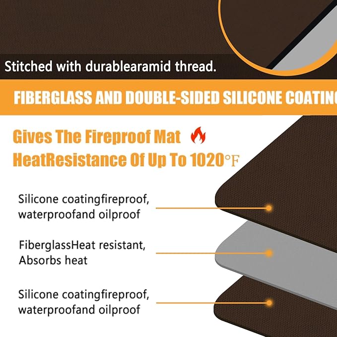Heat Resistant Mat 21x24in, Large Hot Pads for Kitchen Counter, Countertop Protector for Air Fryer and Coffee Station, Appliance Mat