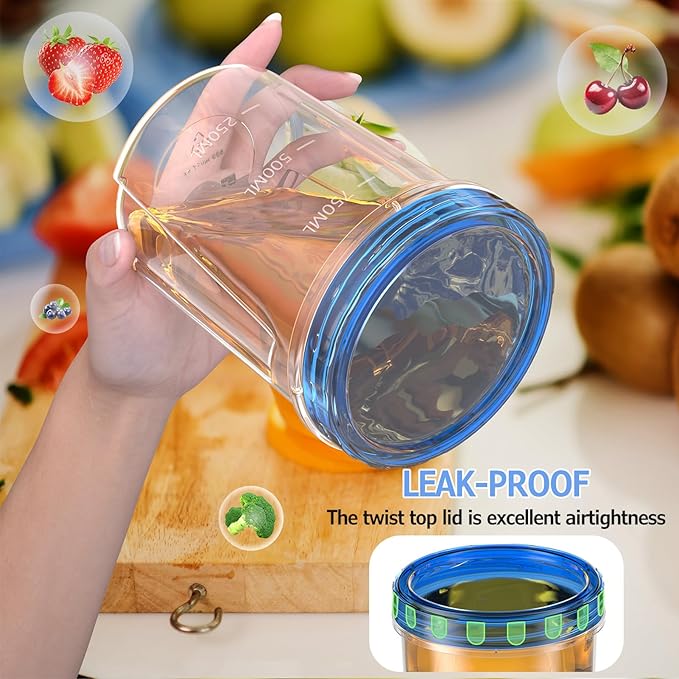 10 Pack-32 OZ Freezer Storage Containers, Small Plastic Food Storage Containers with Twist Top Lids, BPA Free and Reusable Meal Prep Containers Microwave/Dishwasher Safe
