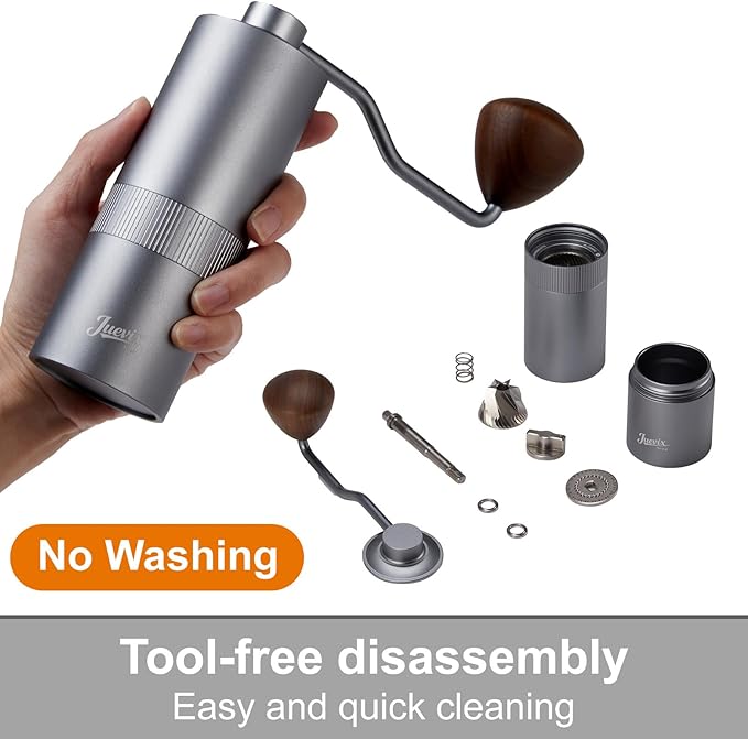 Novaɑ Manual Coffee Grinder,CNC Stainless Steel Hexagonal-star Conical Burr Coffee Grinder,Internal Adjustable Setting,Positioning,Lightweight Grinder Setting For Camping/Travel/Home
