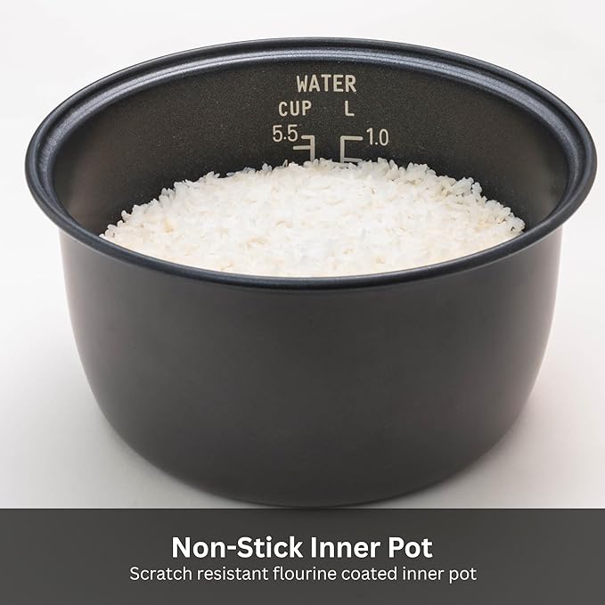 Tiger JAZ-A10U-LF 5.5 Cup Capacity White Rice Cooker with Non-Stick Inner Pot, Retractable Power Cord, and Keep Warm up to 12 hours (Flower)