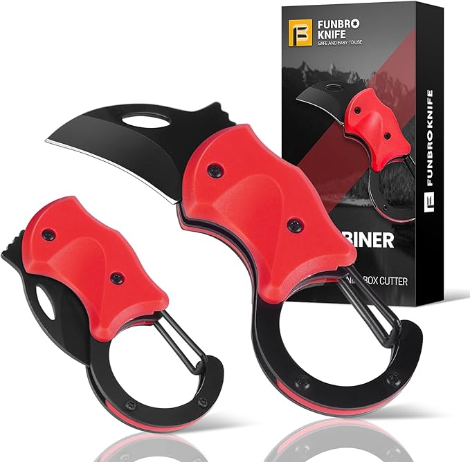 Cool Folding Knife Box Cutter, Small Pocket Knife for Men with 1.34 inch Sharp Blade, EDC Knives Tool for Everyday Carry, Great Gift for Women Men (Red)