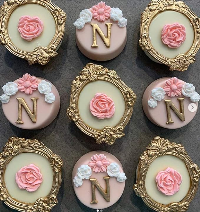 JeVenis Rose Flower Cake Frame Mold Cake Cupcake Decoration for Wedding Baby Bridal Shower