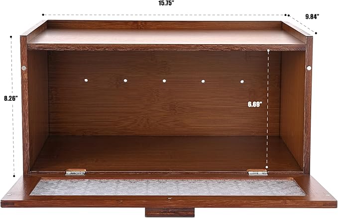 ETMI Vintage Bread Box for Kitchen Countertop - Retro Brown Bread Storage Box Breadbox