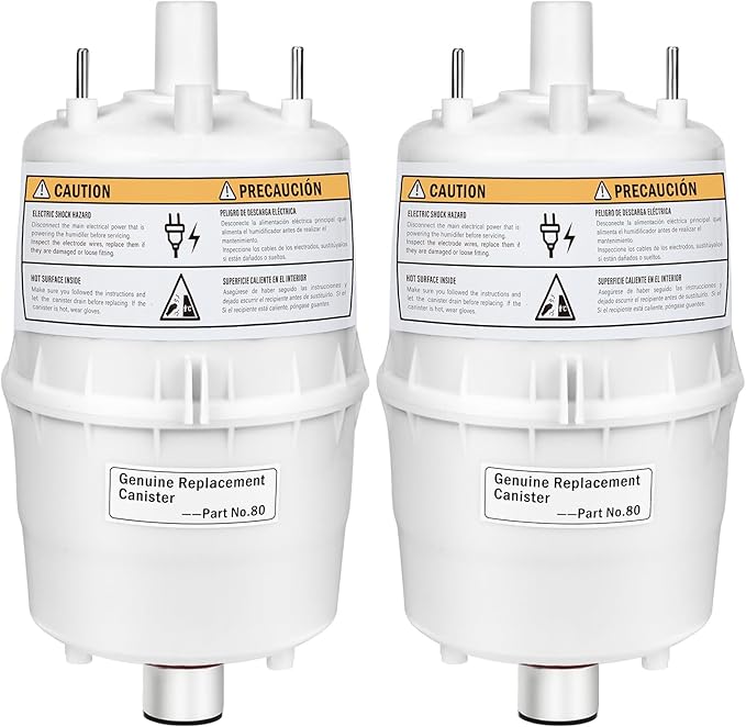 Upgrade 80 Steam Canister for Aprilaire Steam Humidifier Models 800, 801, 865, 866, 80 Replacement Canister OEM Substitute for Aprilaire Canister, 2 Pack