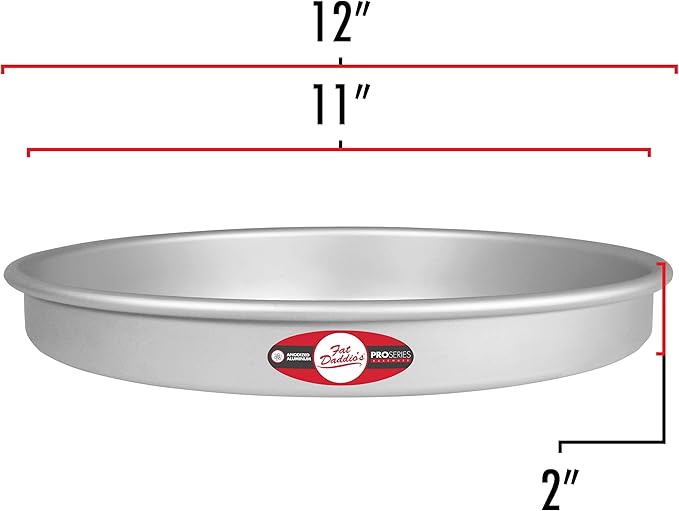 Fat Daddio's Round Cake Pan, 11 x 2 Inch, Silver