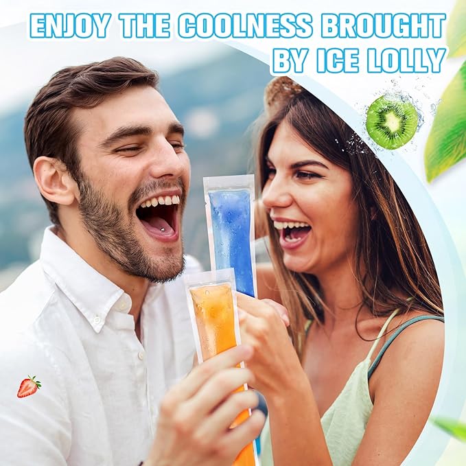 Hoolerry 450 Pcs Disposable Ice Mold Bags with 1 Silicone Funnel Freezer Tubes with Zip Seals Candy Ice Mold Yogurt Tubes Pouch for Snack Juice Fruit Smoothies Party Favor (2.8 x 11.8 Inch)