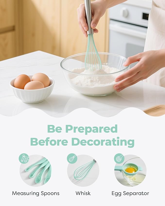 Kootek 158PCs Cake Decorating Kit, Baking Supplies Tools - Includes Cake Stand Turntable, 64 Icing Piping Tips Set, 2 Frosting Spatulas, 3 Scrapers, 50+2 Pastry Bags, Coupler, Video Tutorial, Booklet