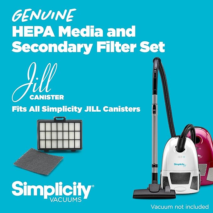 Simplicity Vacuums 6-pack Vacuum Bags Type Z and Filter Set for Jill Canister Vacuum Cleaner, SZH-6 Bags and SF-I4.3 Filter Set with Certified HEPA FiltratioN