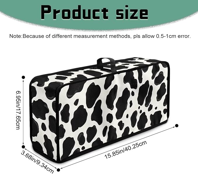 Cow Style Spot Toaster Cover 2 Slice Slim Toaster Cover 2 Slice Long Slot Dust Covers for Kitchen Appliances, Heat-resistant Small Appliance Covers (Black White)