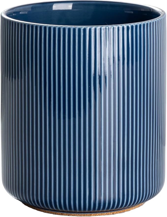 getstar Large Utensil Holder for Kitchen Counter,7.2" Vintage Ceramic Utensils Crocks Utensil Organizer for Spatula Farmhouse Kitchen Decor