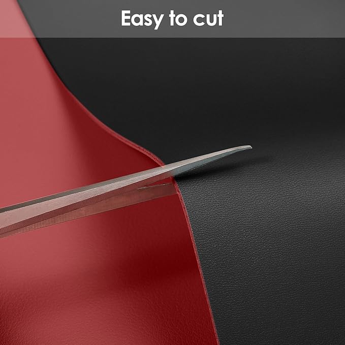 Leather Desk Mat,1.8mm Thick,15.75x63 Inch Desk Cover,Desk Protector Mat,Dresser Cover Top,Vanity Protector Mat,Vanity Cover,Vanity Cover Top Protector(Black+Wine Red,15.75x63)