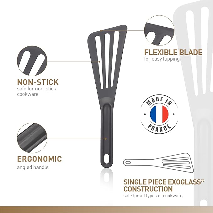 Matfer Bourgeat Exoglass® High Temperature Pelton Spatula, Purple