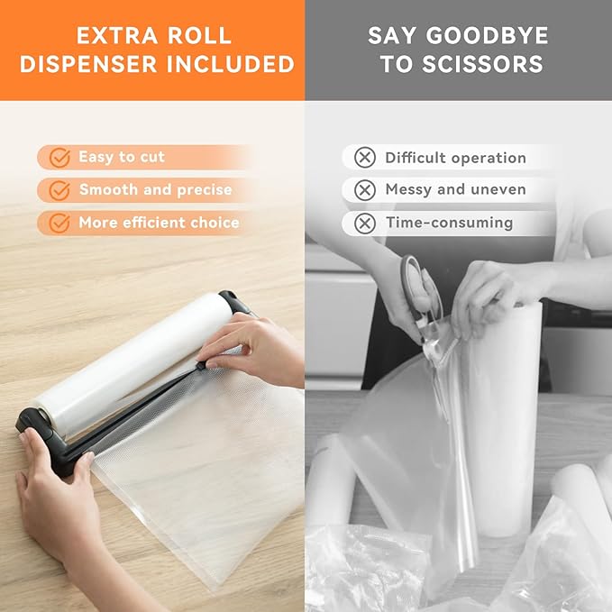 Wevac Family Pack Vacuum Sealer Bags Rolls with Dispenser – 6"x10" (50pcs), 8"x12" (70pcs), 8"x20' & 11"x20' Rolls, Heavy Duty, Leakproof, Ideal for Sous Vide, Meal Prep, Food Saver