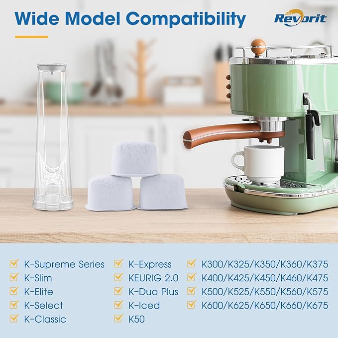 Keurig Filter Replacement Starter Kit for Keurig 2.0 Brewers K Select, K-Classic, K350 to K575, K-Cafe, Elite, K-Express, K-Duo PLUS with Side Reservoir Filter Holder and 12 Replacement Water Filters