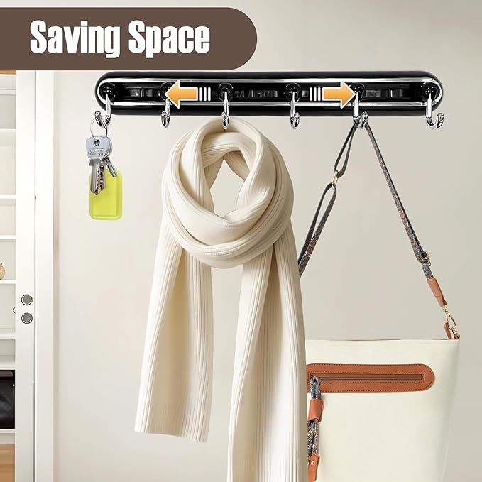 Utensil Racks with 6 Hooks Kitchen Utensil Holders Organizer Wall Hanging Balck Dish Storage Hooks
