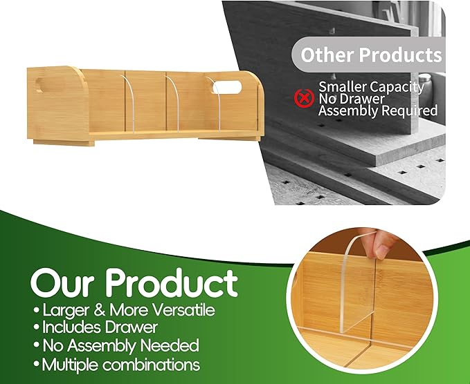 Bamboo Tea Organizer – Stackable Collection (1Tier)