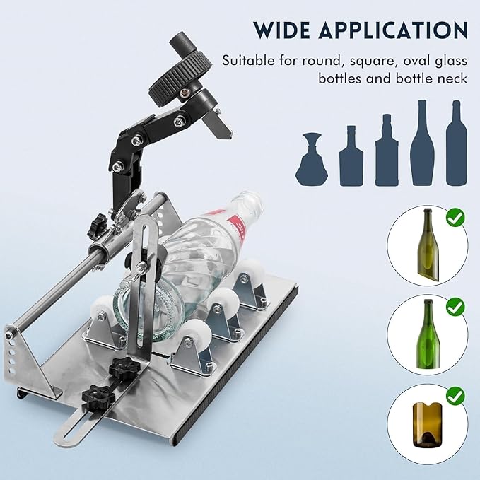 Upgraded Glass Bottle Cutter kit, Wine Bottle Cutter, Glass Bottle Cutter Set Glass Bottle Cutter for All Shapes, Bottle Cutter Glass Cutter kit Round and Square, Wine Bottle Cutter Tools, Bottle DIY