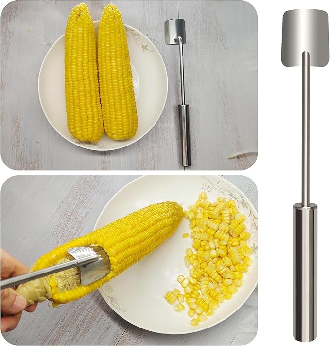 Latest Corn Peeler | Long-Handle Stainless Steel Kernel Remover | Fast, Labor-Saving & Safe | Easy-Clean Tool for Home, Restaurants & BBQs (CK-C(1Pcs))