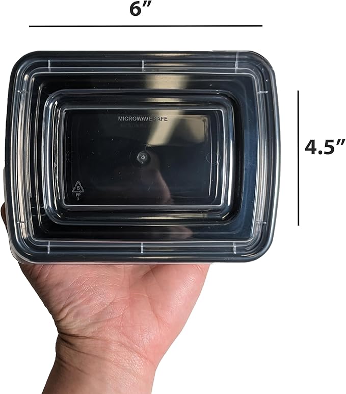 Tiya Meal Prep Containers with Lids - 150 Pack 12 oz BPA-Free Plastic Food Storage Containers Leak-Proof, Microwave, Dishwasher & Freezer Safe Reusable To-Go Boxes for Portion Control & Catering